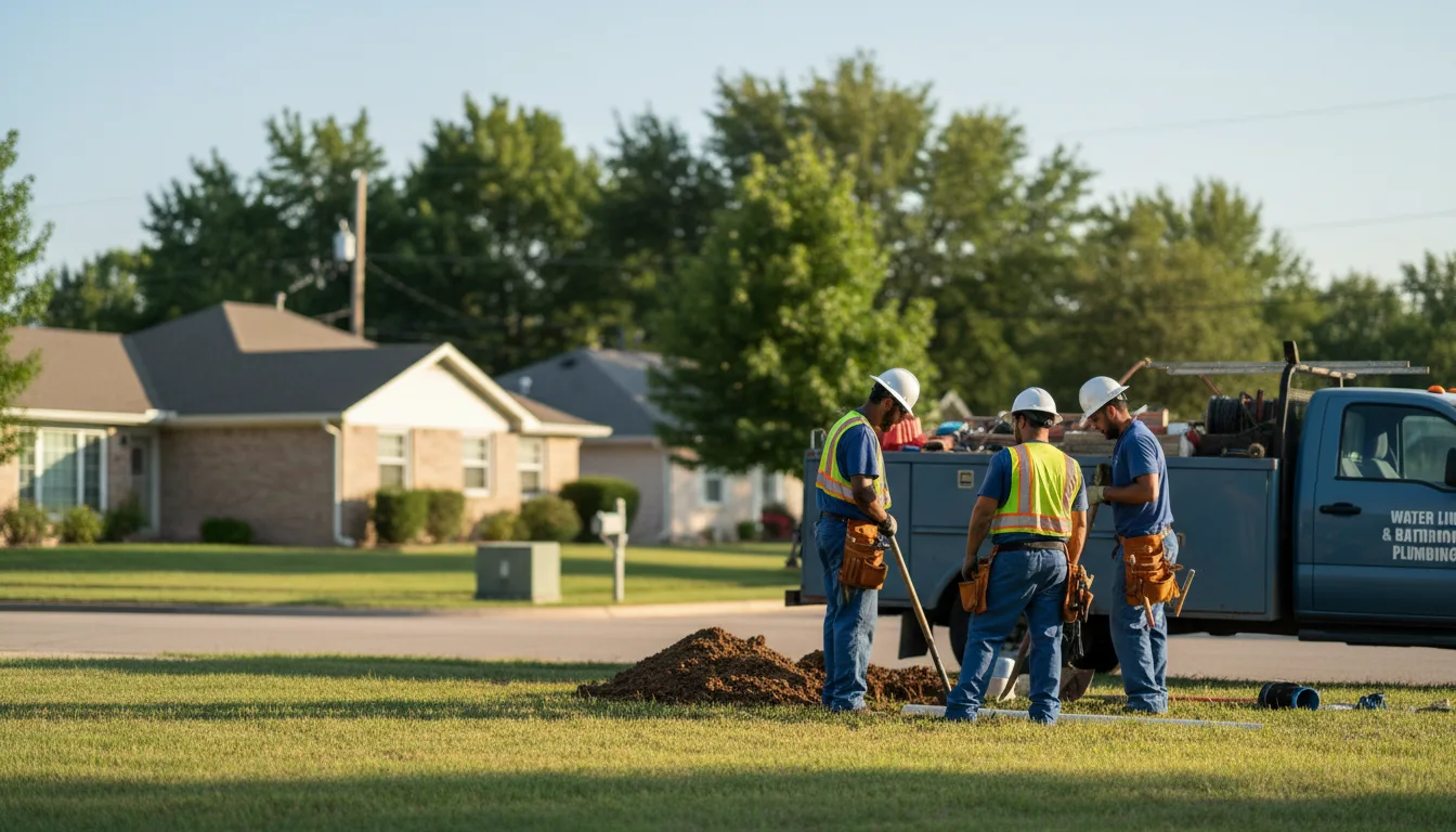 Residential water line and bathroom plumbing service in Brownstown, PA